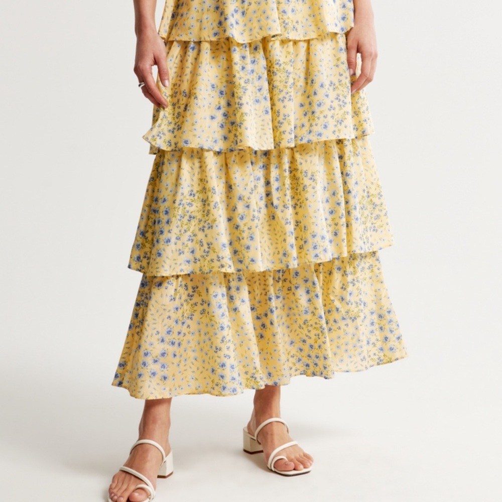 Abercrombie Floral Tiered Maxi Skirt